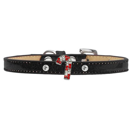 MIRAGE PET PRODUCTS Holiday Charm Dog Collar with Red Candy CaneBlack Ice Cream Size 16 685-06 CCRD16